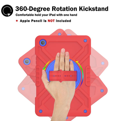 For Samsung Galaxy Tab A9+ X210 X Rotation PC Hybrid Silicone Tablet Case with Strap(Red Blue) - Galaxy Tab A9+ by buy2fix | Online Shopping UK | buy2fix