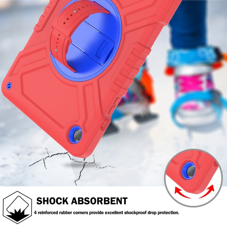 For Samsung Galaxy Tab A9+ X210 X Rotation PC Hybrid Silicone Tablet Case with Strap(Red Blue) - Galaxy Tab A9+ by buy2fix | Online Shopping UK | buy2fix