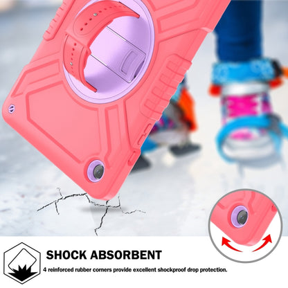 For Samsung Galaxy Tab A9+ X210 X Rotation PC Hybrid Silicone Tablet Case with Strap(Red Purple) - Galaxy Tab A9+ by buy2fix | Online Shopping UK | buy2fix