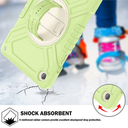 For Samsung Galaxy Tab A9+ X210 X Rotation PC Hybrid Silicone Tablet Case with Strap(Yellow Green White) - Galaxy Tab A9+ by buy2fix | Online Shopping UK | buy2fix