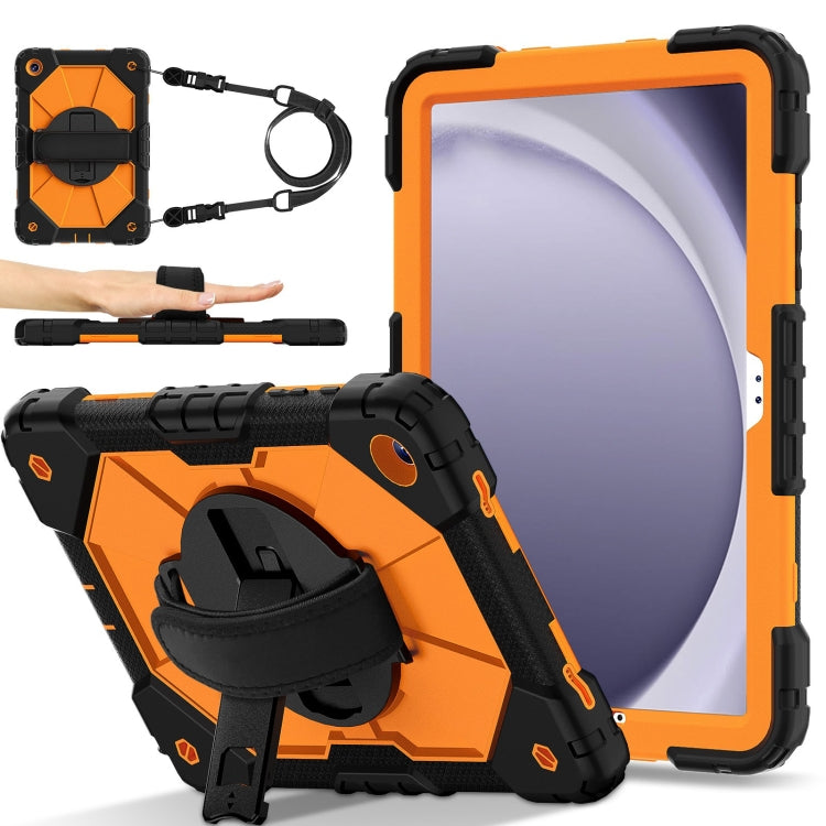 For Samsung Galaxy Tab A9+ X216 Contrast Color Robot C2 Silicone Hybrid PC Tablet Case(Black Orange) - Galaxy Tab A9+ by buy2fix | Online Shopping UK | buy2fix