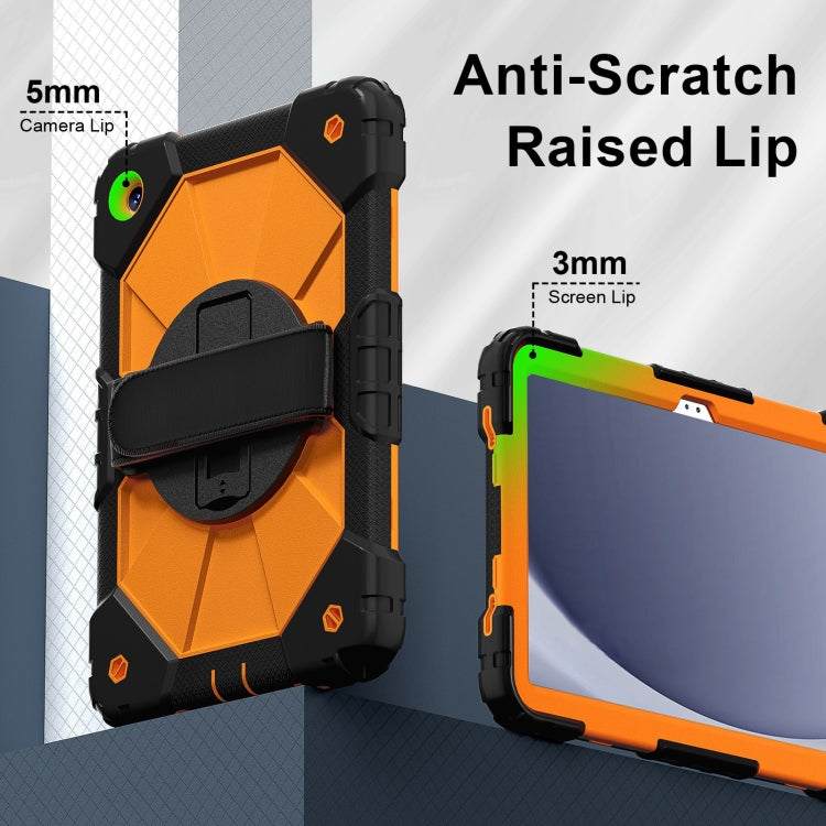 For Samsung Galaxy Tab A9+ X216 Contrast Color Robot C2 Silicone Hybrid PC Tablet Case(Black Orange) - Galaxy Tab A9+ by buy2fix | Online Shopping UK | buy2fix