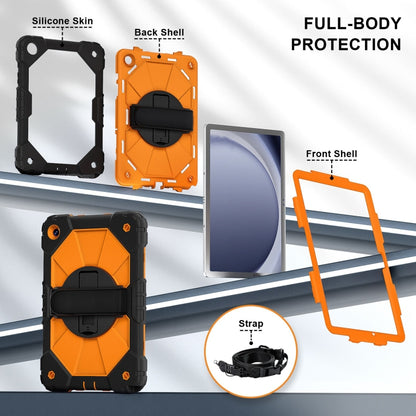 For Samsung Galaxy Tab A9+ X216 Contrast Color Robot C2 Silicone Hybrid PC Tablet Case(Black Orange) - Galaxy Tab A9+ by buy2fix | Online Shopping UK | buy2fix