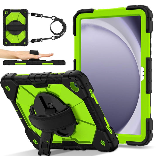For Samsung Galaxy Tab A9+ X216 Contrast Color Robot C2 Silicone Hybrid PC Tablet Case(Black Yellow Green) - Galaxy Tab A9+ by buy2fix | Online Shopping UK | buy2fix