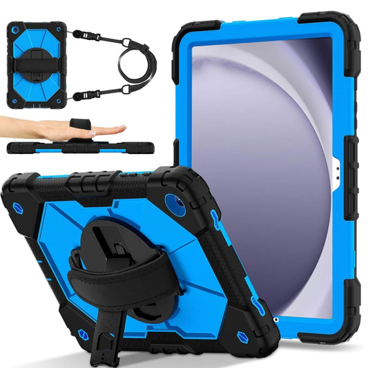 For Samsung Galaxy Tab A9+ X216 Contrast Color Robot C2 Silicone Hybrid PC Tablet Case(Black Blue) - Galaxy Tab A9+ by buy2fix | Online Shopping UK | buy2fix