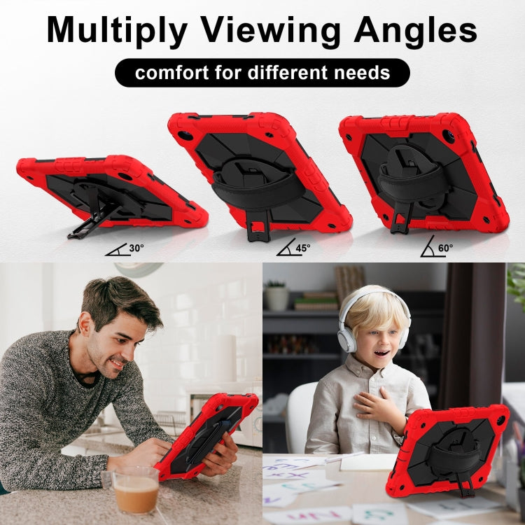 For Samsung Galaxy Tab A9+ X216 Contrast Color Robot C2 Silicone Hybrid PC Tablet Case(Red Black) - Galaxy Tab A9+ by buy2fix | Online Shopping UK | buy2fix