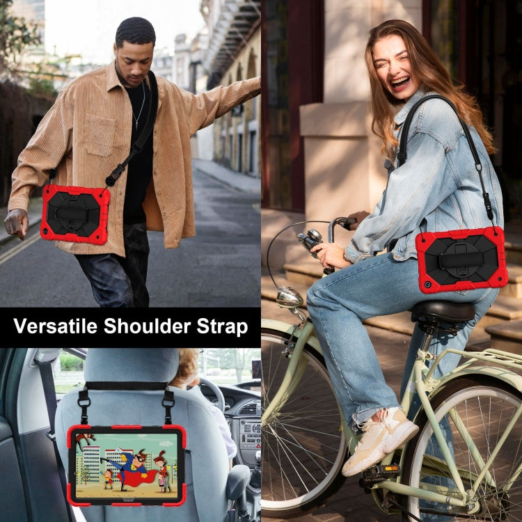 For Samsung Galaxy Tab A9+ X216 Contrast Color Robot C2 Silicone Hybrid PC Tablet Case(Red Black) - Galaxy Tab A9+ by buy2fix | Online Shopping UK | buy2fix