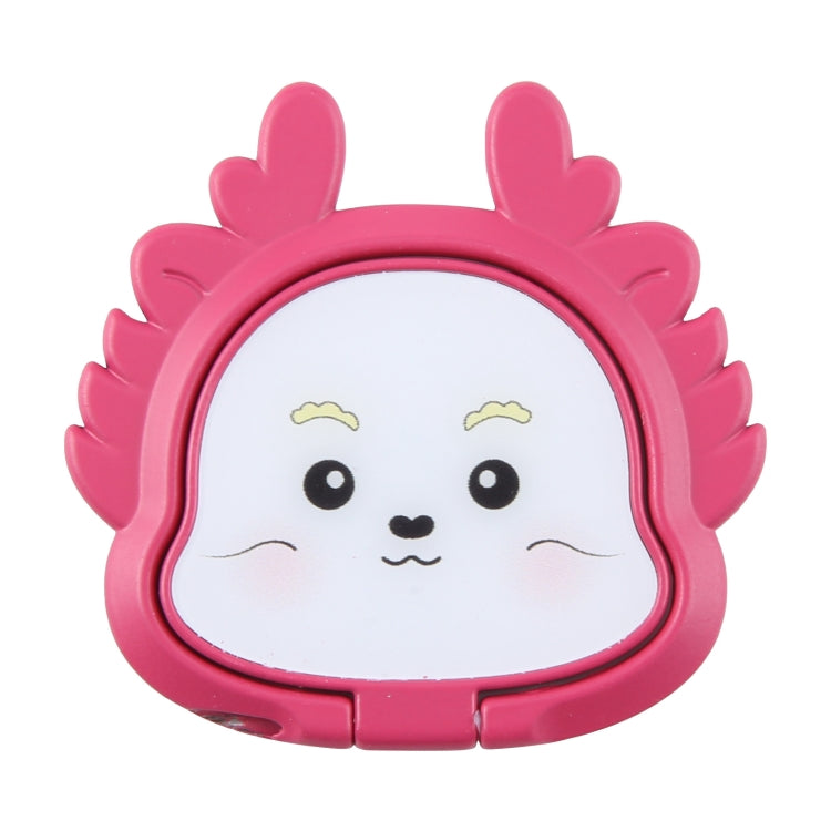 Cartoon Dragon Phone Metal Rotatable Ring Holder(Rose Red) - Ring Holder by buy2fix | Online Shopping UK | buy2fix