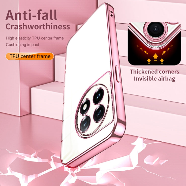 For OnePlus 11 Transparent Plating Fine Hole Phone Case(Gold) by buy2fix