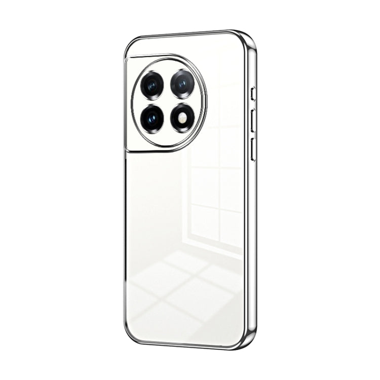 For OnePlus 11 Transparent Plating Fine Hole Phone Case(Silver) - OnePlus Cases by buy2fix | Online Shopping UK | buy2fix