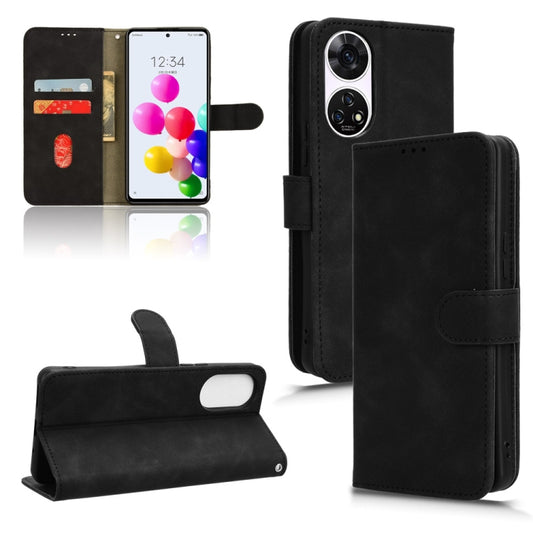 For ZTE Anshin Family Skin Feel Magnetic Flip Leather Phone Case(Black) by buy2fix