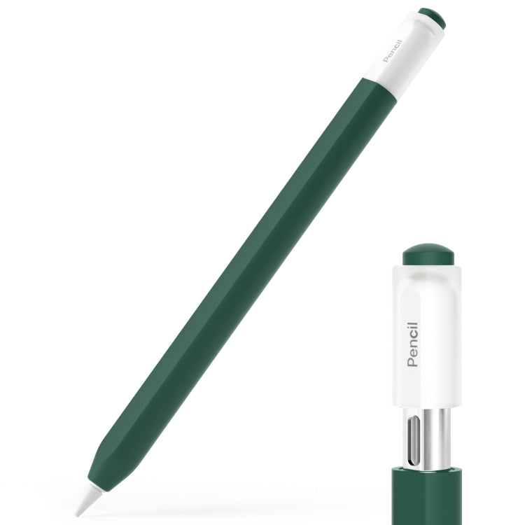 For Apple Pencil (USB-C) Transparent Jelly Stylus Protective Cover(Dark Green) - Pencil Accessories by buy2fix | Online Shopping UK | buy2fix