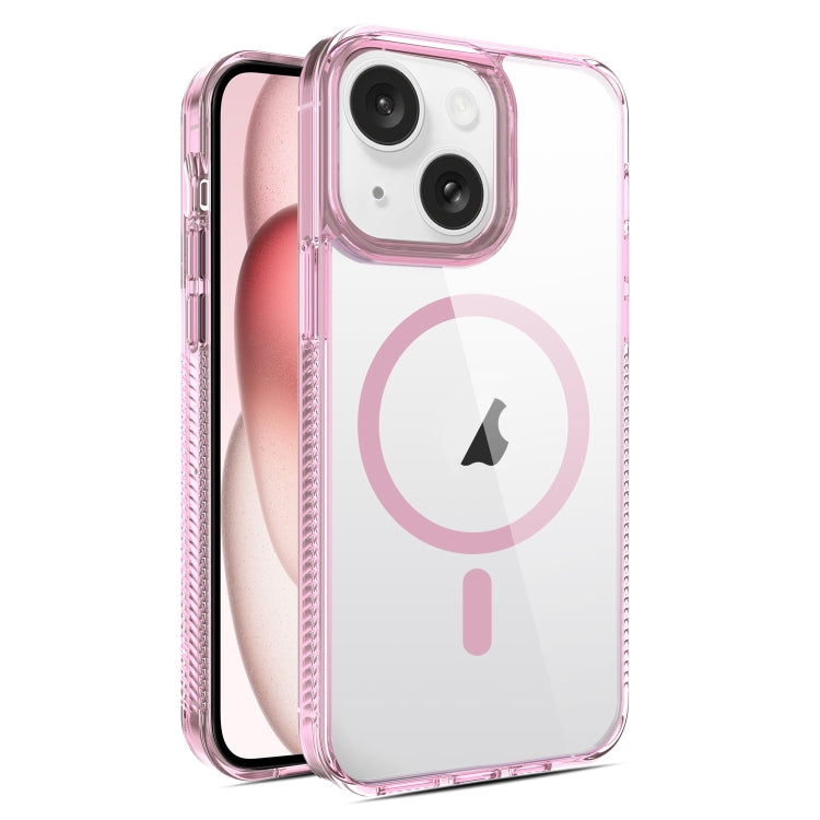 For iPhone 15 2.5mm MagSafe Acrylic Hybrid TPU Phone Case(Pink) - iPhone 15 Cases by buy2fix | Online Shopping UK | buy2fix