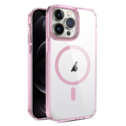 For iPhone 12 Pro Max 2.5mm MagSafe Acrylic Hybrid TPU Phone Case(Pink) - iPhone 12 Pro Max Cases by buy2fix | Online Shopping UK | buy2fix