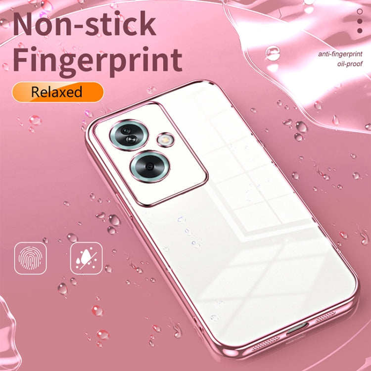 For OPPO A79 5G / A2 Transparent Plating Fine Hole Phone Case(Purple) - OPPO Cases by buy2fix | Online Shopping UK | buy2fix