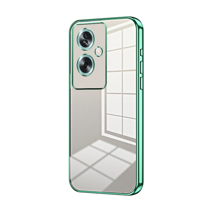 For OPPO A79 5G / A2 Transparent Plating Fine Hole Phone Case(Green) - OPPO Cases by buy2fix | Online Shopping UK | buy2fix