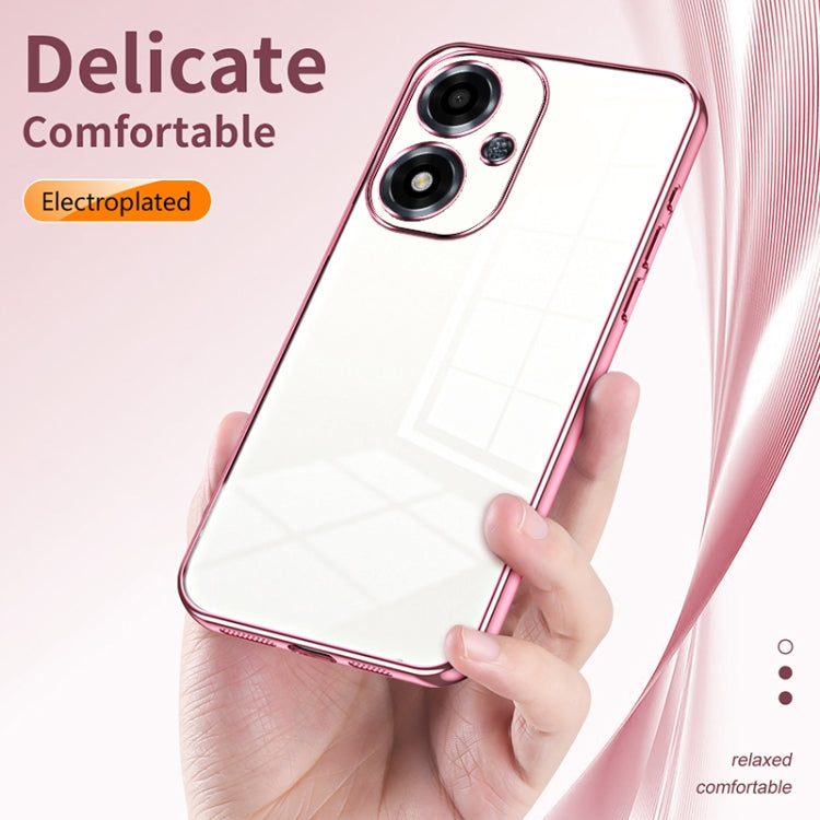 For OPPO A2m Transparent Plating Fine Hole Phone Case(Purple) - OPPO Cases by buy2fix | Online Shopping UK | buy2fix