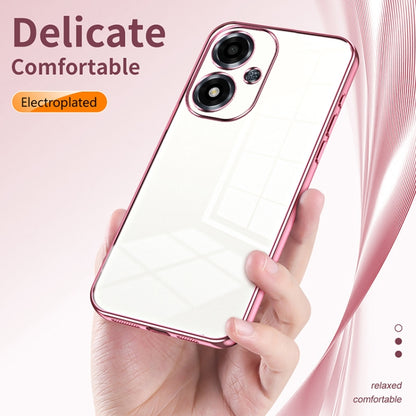 For OPPO A2m Transparent Plating Fine Hole Phone Case(Pink) - OPPO Cases by buy2fix | Online Shopping UK | buy2fix