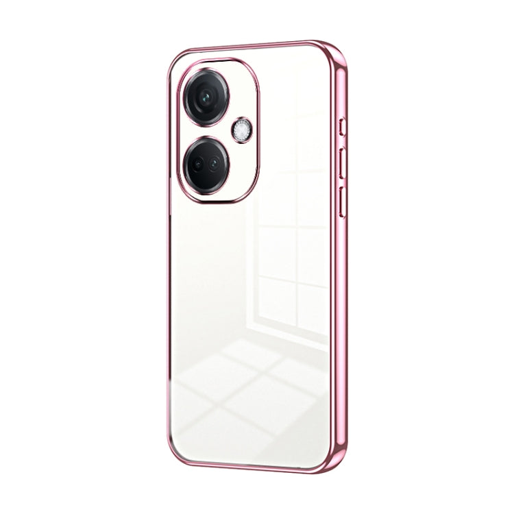 For OPPO K11 Transparent Plating Fine Hole Phone Case(Pink) - OPPO Cases by buy2fix | Online Shopping UK | buy2fix