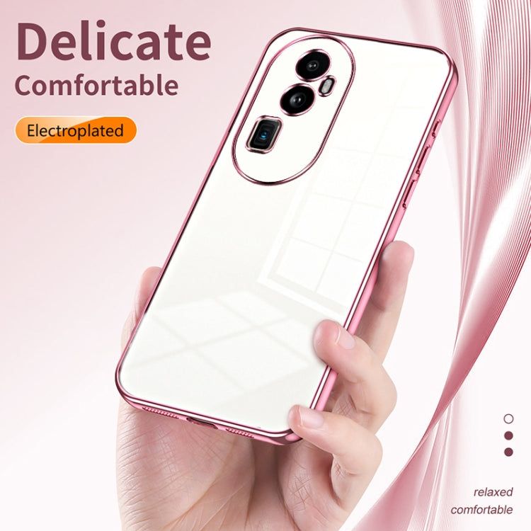For OPPO Reno10 Pro+ Transparent Plating Fine Hole Phone Case(Purple) - OPPO Cases by buy2fix | Online Shopping UK | buy2fix