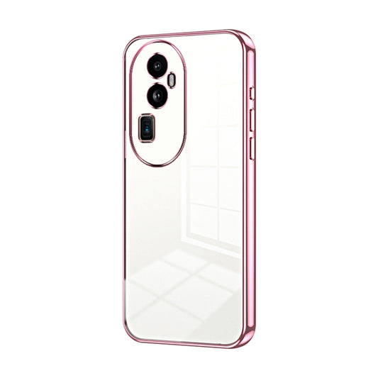 For OPPO Reno10 Pro+ Transparent Plating Fine Hole Phone Case(Pink) - OPPO Cases by buy2fix | Online Shopping UK | buy2fix