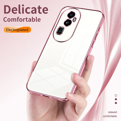 For OPPO Reno10 Pro+ Transparent Plating Fine Hole Phone Case(Silver) - OPPO Cases by buy2fix | Online Shopping UK | buy2fix