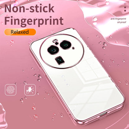 For OPPO Find X6 Pro Transparent Plating Fine Hole Phone Case(Pink) - OPPO Cases by buy2fix | Online Shopping UK | buy2fix