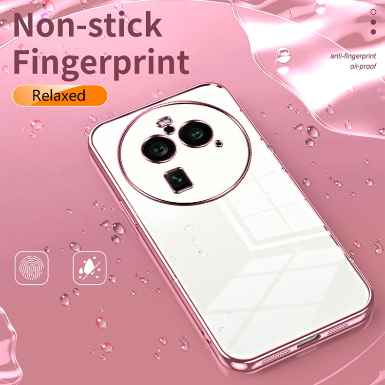 For OPPO Find X6 Pro Transparent Plating Fine Hole Phone Case(Gold) - OPPO Cases by buy2fix | Online Shopping UK | buy2fix
