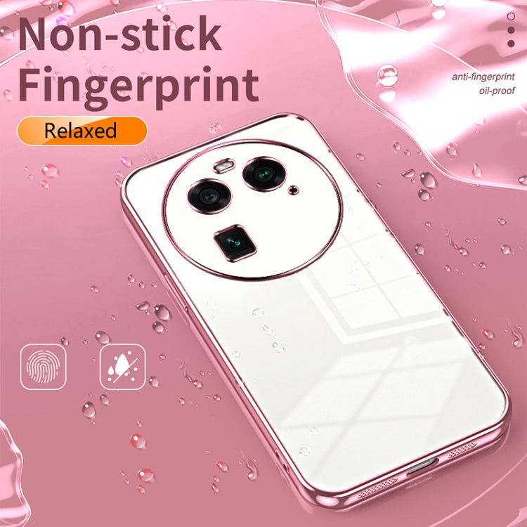 For OPPO Find X6 Transparent Plating Fine Hole Phone Case(Transparent) - OPPO Cases by buy2fix | Online Shopping UK | buy2fix