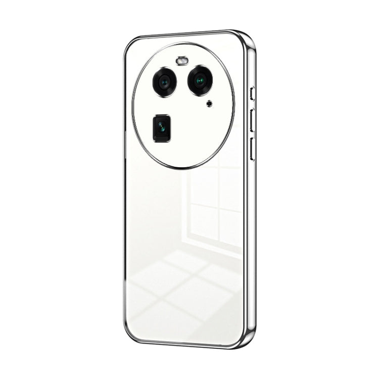 For OPPO Find X6 Transparent Plating Fine Hole Phone Case(Silver) - OPPO Cases by buy2fix | Online Shopping UK | buy2fix