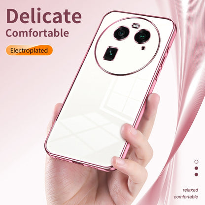 For OPPO Find X6 Transparent Plating Fine Hole Phone Case(Silver) - OPPO Cases by buy2fix | Online Shopping UK | buy2fix