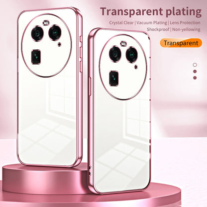 For OPPO Find X6 Transparent Plating Fine Hole Phone Case(Black) by buy2fix