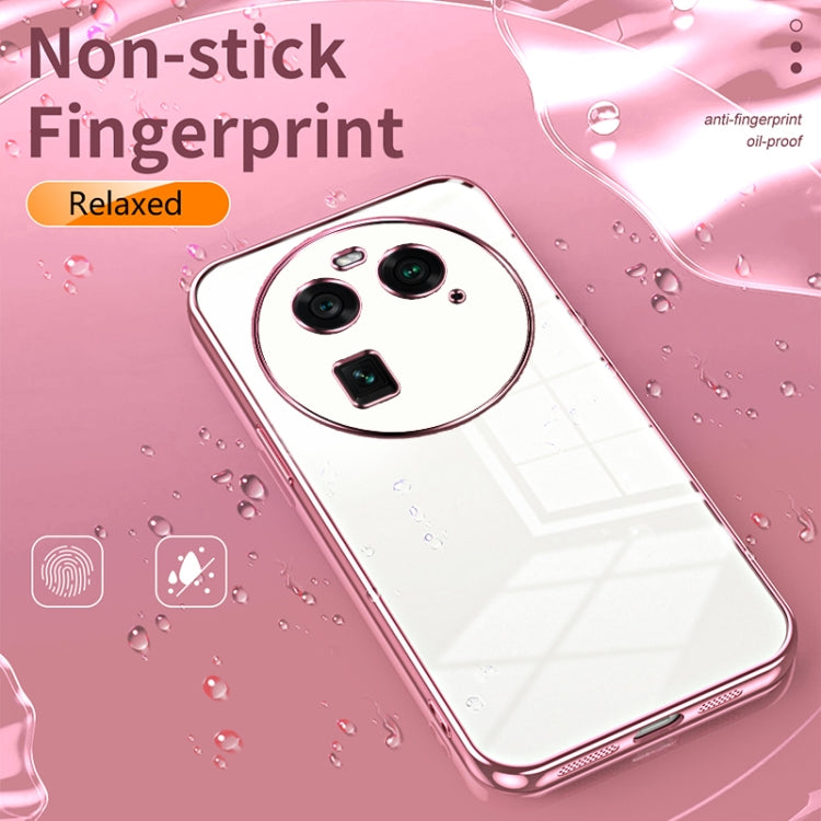 For OPPO Find X6 Transparent Plating Fine Hole Phone Case(Black) by buy2fix