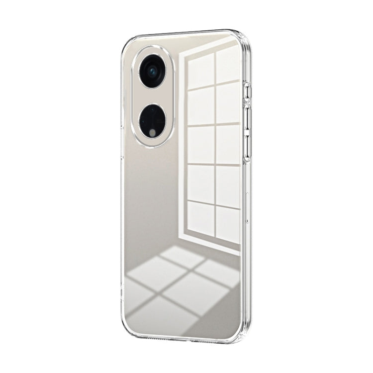 For OPPO Reno8 T 5G Transparent Plating Fine Hole Phone Case(Transparent) - OPPO Cases by buy2fix | Online Shopping UK | buy2fix