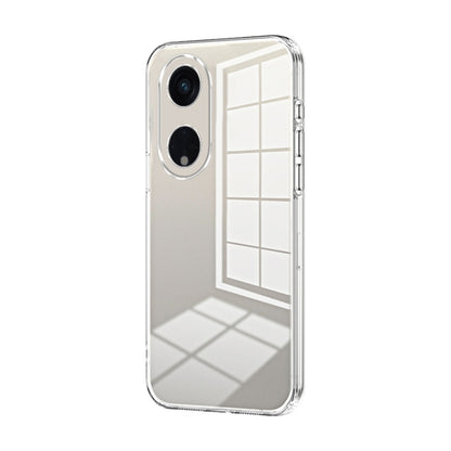 For OPPO Reno8 T 5G Transparent Plating Fine Hole Phone Case(Transparent) - OPPO Cases by buy2fix | Online Shopping UK | buy2fix