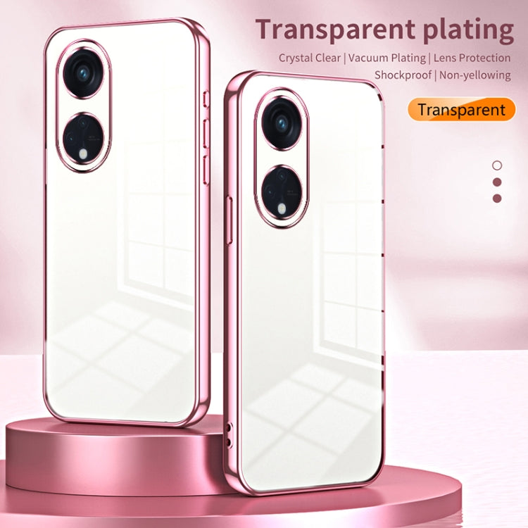 For OPPO Reno8 T 5G Transparent Plating Fine Hole Phone Case(Green) - OPPO Cases by buy2fix | Online Shopping UK | buy2fix