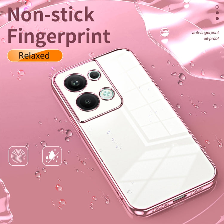 For OPPO Reno9 Pro+ Transparent Plating Fine Hole Phone Case(Transparent) - OPPO Cases by buy2fix | Online Shopping UK | buy2fix
