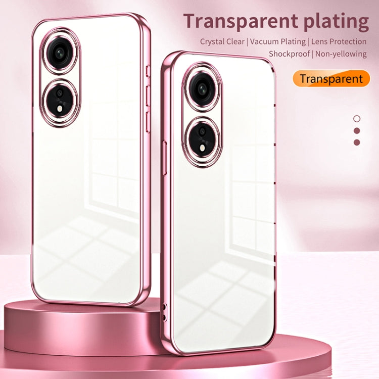 For OPPO A1 Pro Transparent Plating Fine Hole Phone Case(Pink) - OPPO Cases by buy2fix | Online Shopping UK | buy2fix