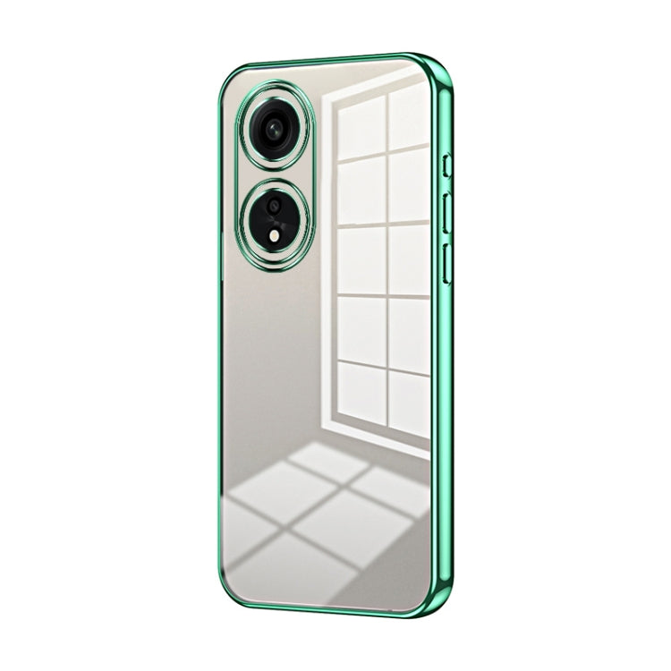 For OPPO A1 Pro Transparent Plating Fine Hole Phone Case(Green) - OPPO Cases by buy2fix | Online Shopping UK | buy2fix