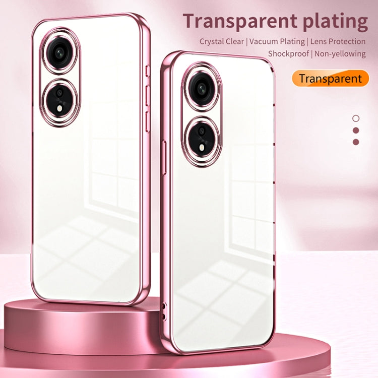 For OPPO A1 Pro Transparent Plating Fine Hole Phone Case(Silver) - OPPO Cases by buy2fix | Online Shopping UK | buy2fix