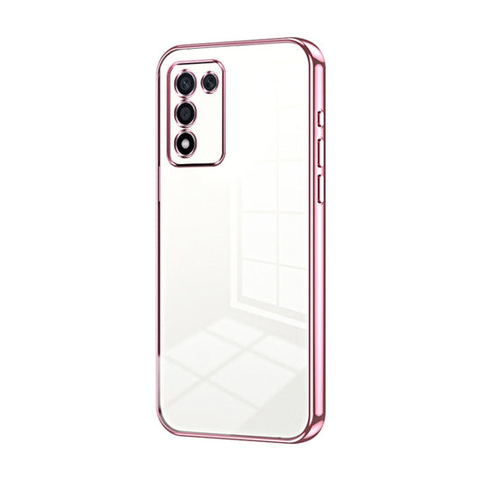 For OPPO K9s / K10 Energy Transparent Plating Fine Hole Phone Case(Pink) - OPPO Cases by buy2fix | Online Shopping UK | buy2fix