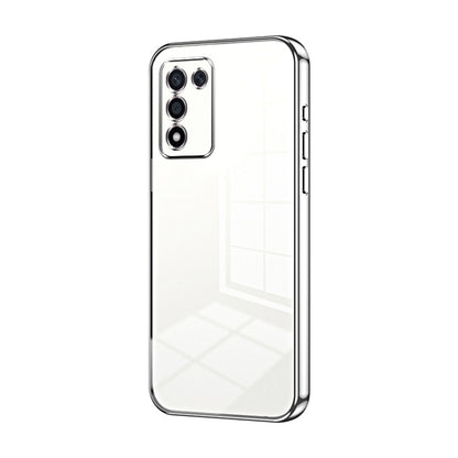 For OPPO K9s / K10 Energy Transparent Plating Fine Hole Phone Case(Silver) - OPPO Cases by buy2fix | Online Shopping UK | buy2fix