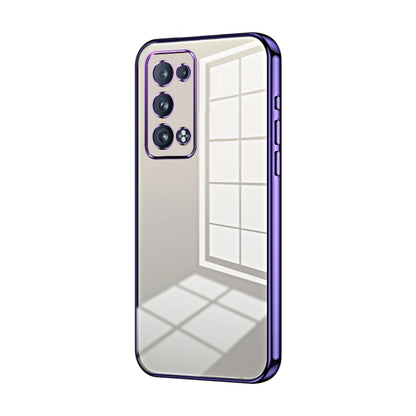 For OPPO Reno6 Pro+ Transparent Plating Fine Hole Phone Case(Purple) - OPPO Cases by buy2fix | Online Shopping UK | buy2fix