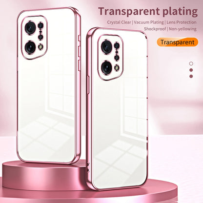 For OPPO Find X5 Transparent Plating Fine Hole Phone Case(Gold) - OPPO Cases by buy2fix | Online Shopping UK | buy2fix