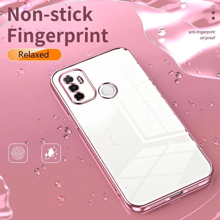 For OPPO A53 2020 / A32 / A11s  Transparent Plating Fine Hole Phone Case(Silver) - OPPO Cases by buy2fix | Online Shopping UK | buy2fix