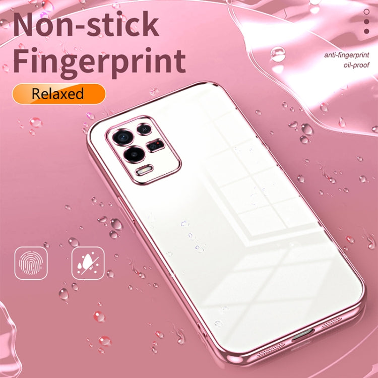 For OPPO K9x Transparent Plating Fine Hole Phone Case(Purple) - OPPO Cases by buy2fix | Online Shopping UK | buy2fix