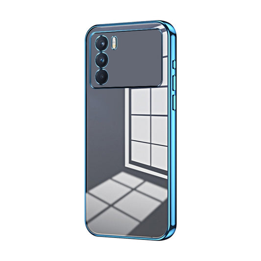 For OPPO K9 Pro Transparent Plating Fine Hole Phone Case(Blue) - OPPO Cases by buy2fix | Online Shopping UK | buy2fix