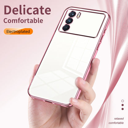 For OPPO K9 Pro Transparent Plating Fine Hole Phone Case(Blue) - OPPO Cases by buy2fix | Online Shopping UK | buy2fix