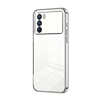 For OPPO K9 Pro Transparent Plating Fine Hole Phone Case(Silver) - OPPO Cases by buy2fix | Online Shopping UK | buy2fix