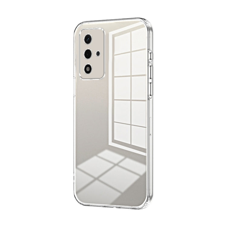 For OPPO A93s 5G Transparent Plating Fine Hole Phone Case(Transparent) - OPPO Cases by buy2fix | Online Shopping UK | buy2fix